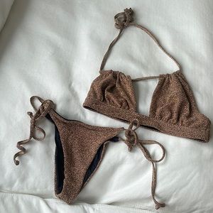 Devon Windsor Metallic Gold Bikini M